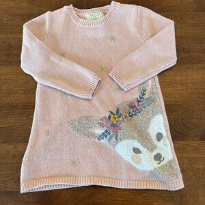 Aspen girls 18M pink knit animal dress
